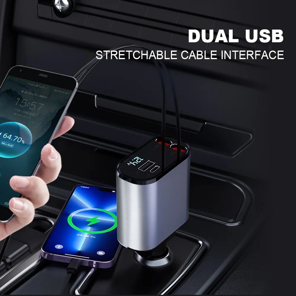 4in1 Fast USB Car Phone Charger