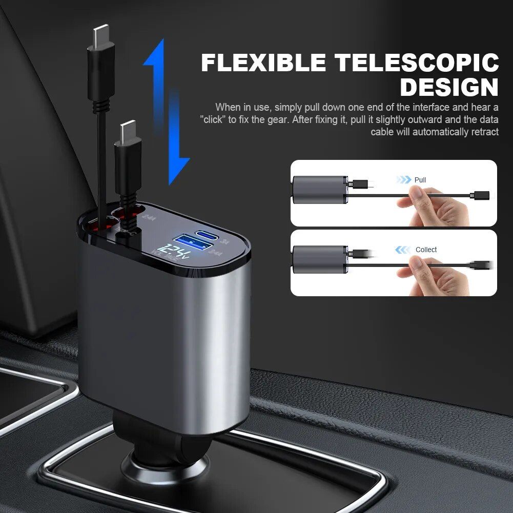 4in1 Fast USB Car Phone Charger