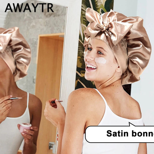 Double Layered Satin Night Cap