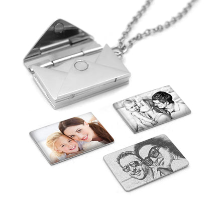 Love Letter Envelope Pendant│Personalized Photo Necklace