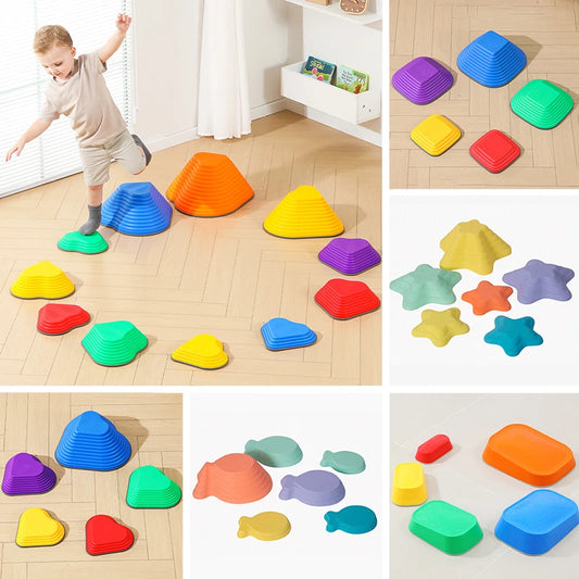 Children Balance Stepping Stones Sports Toys Sensory Integration Training Parish Party Indoor Outdoor Social Game Autism Therapy